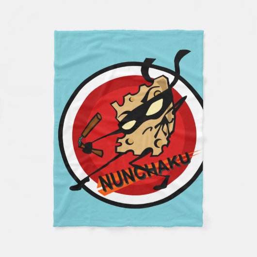 FUNNY NINJA CHEESE GRAPHIC FLEECE BLANKET DEKEN (Voorkant)