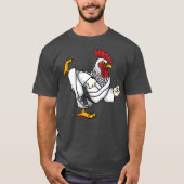 Funny Ninja Chicken rooster doet Karate Samurai T-shirt (Voorkant)