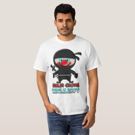 Funny ninja clown t-shirt (Voorkant volledig)