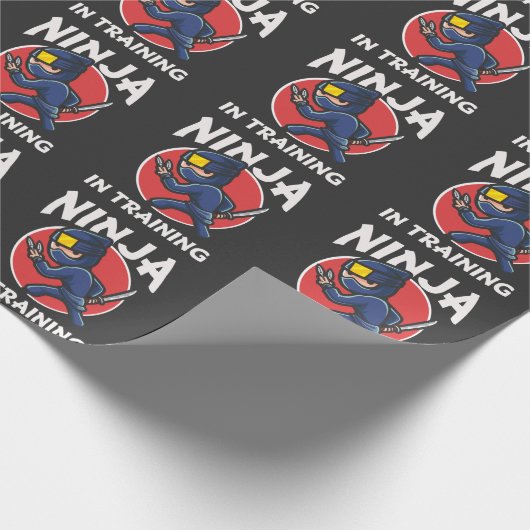 Funny Ninja Kind in opleiding Cadeaupapier (Hoek)