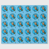 FUNNY NINJA PIZZA MATTE WRAPPING PAPER CADEAUPAPIER (Vlak)