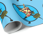 FUNNY NINJA PIZZA MATTE WRAPPING PAPER CADEAUPAPIER (Rol Hoek)