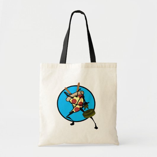 FUNNY NINJA PIZZA SHOPPING CANVAS TAS (Voorkant)