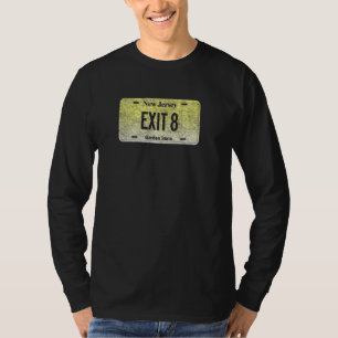 Funny Nj State Vanity Bord Exit 8 T-shirt