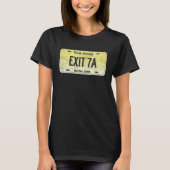 Funny NJ State Vanity License Bord EXIT 7A T-shirt (Voorkant)