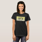 Funny NJ State Vanity License Bord EXIT 7A T-shirt (Voorkant volledig)