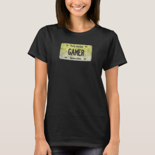 Funny Nj State Vanity License Bord Gamer T-shirt