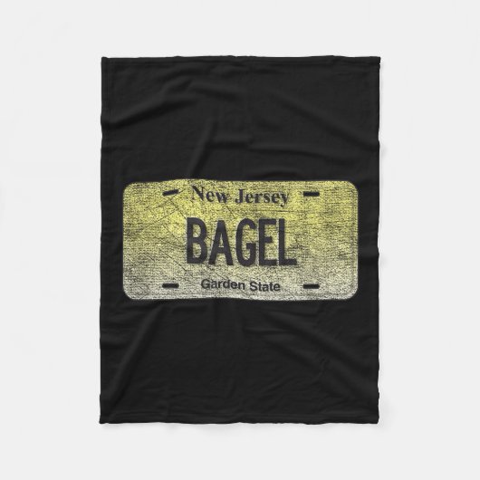 Funny Nj State Vanity License Plate Bagel Fleece Deken (Voorkant)