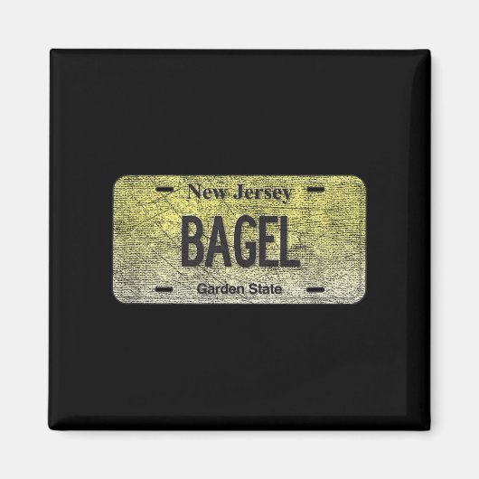Funny Nj State Vanity License Plate Bagel Magneet (Voorkant)