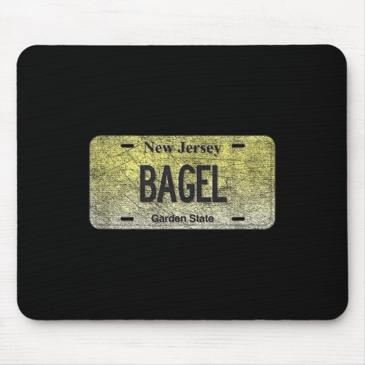 Funny Nj State Vanity License Plate Bagel Muismat (Voorkant)