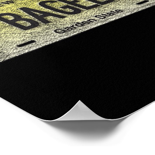 Funny Nj State Vanity License Plate Bagel  Poster (Hoek)