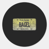 Funny Nj State Vanity License Plate Bagel  Ronde Sticker (Voorkant)