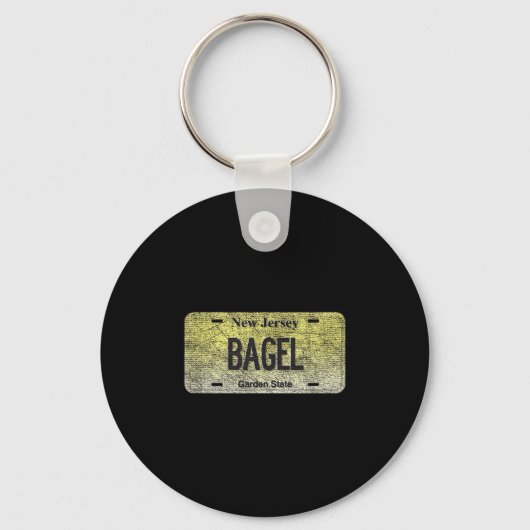 Funny Nj State Vanity License Plate Bagel Sleutelhanger (Voorkant)