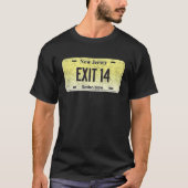 Funny NJ State Vanity License Plate EXIT 14 T-shirt (Voorkant)