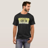 Funny NJ State Vanity License Plate EXIT 7A T-shirt (Voorkant volledig)