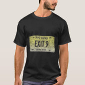 Funny Nj State Vanity License Plate Exit 9 T-shirt (Voorkant)