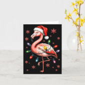 Funny Nk Flamingo Christmas Tree Lights Xmas Snowf Kaart (Gele Bloem)