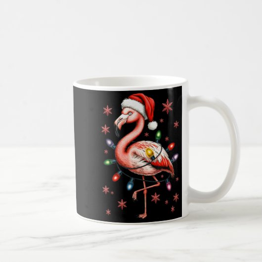 Funny Nk Flamingo Christmas Tree Lights Xmas Snowf Koffiemok (Rechts)
