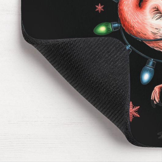 Funny Nk Flamingo Christmas Tree Lights Xmas Snowf Muismat (Hoek)