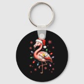Funny Nk Flamingo Christmas Tree Lights Xmas Snowf Sleutelhanger (Voorkant)