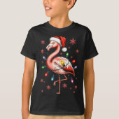 Funny Nk Flamingo Christmas Tree Lights Xmas Snowf T-shirt (Voorkant)