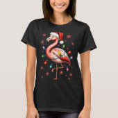 Funny Nk Flamingo Christmas Tree Lights Xmas Snowf T-shirt (Voorkant)