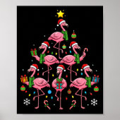 Funny Nk Flamingo Christmas Tree Santa Hats Holida Poster (Voorkant)