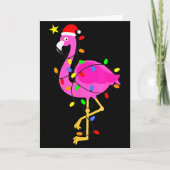 Funny Nk Flamingo In Santa Hat Christmas In July M Kaart (Voorkant)