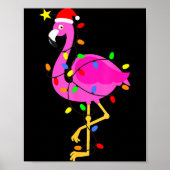 Funny Nk Flamingo In Santa Hat Christmas In July M Poster (Voorkant)
