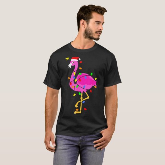 Funny Nk Flamingo In Santa Hat Christmas In July M T-shirt (Voorkant volledig)