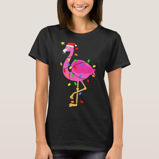 Funny Nk Flamingo In Santa Hat Christmas In July M T-shirt (Voorkant)
