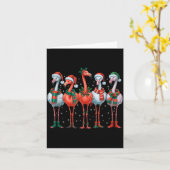 Funny Nk Flamingos Merry Christmas Tree Xmas Snowf Kaart (Gele Bloem)