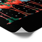 Funny Nk Flamingos Merry Christmas Tree Xmas Snowf Poster (Hoek)
