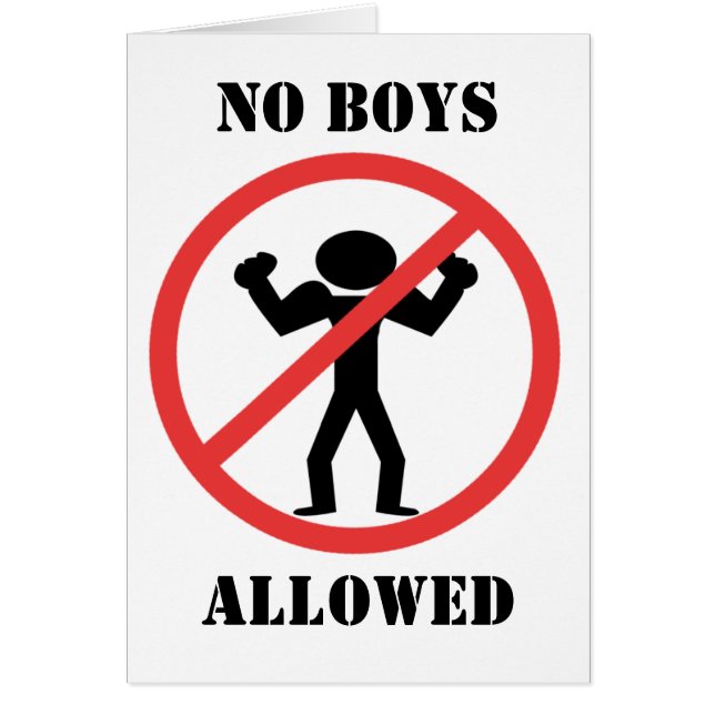 Funny No Boys Allowance Party Invitations (Voorkant)