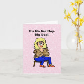 Funny No Bra Day Big Deal Wenskaart Kaart (Gele Bloem)