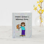 Funny No Bra Day Hippie Kaart 1960 (Gele Bloem)