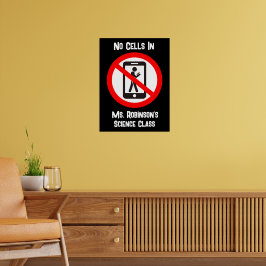 Funny No Cells in Science Room Poster