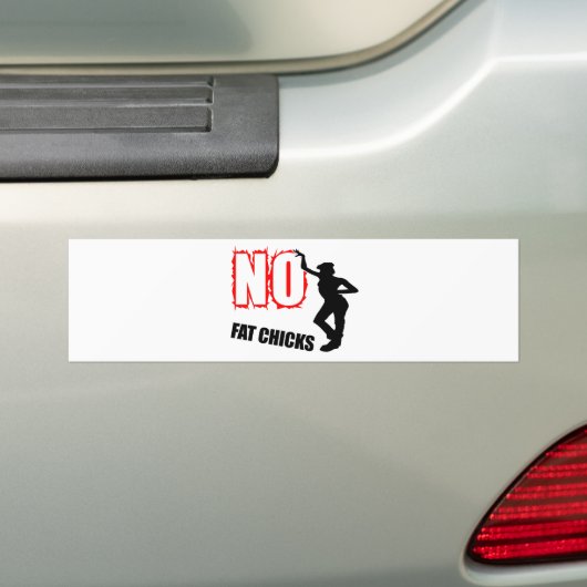 Funny No Fat Chicken Bumpersticker (Op auto)