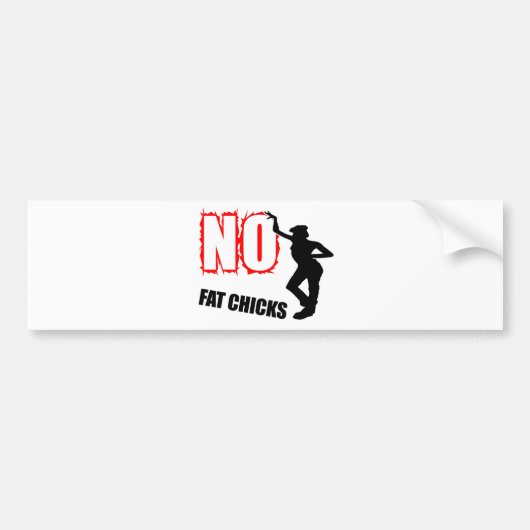 Funny No Fat Chicken Bumpersticker (Voorkant)