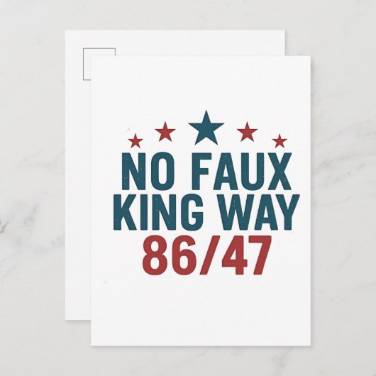 Funny No Faux King Way 86 47 4th of July Aankondigingskaart (Voorkant / Achterkant)
