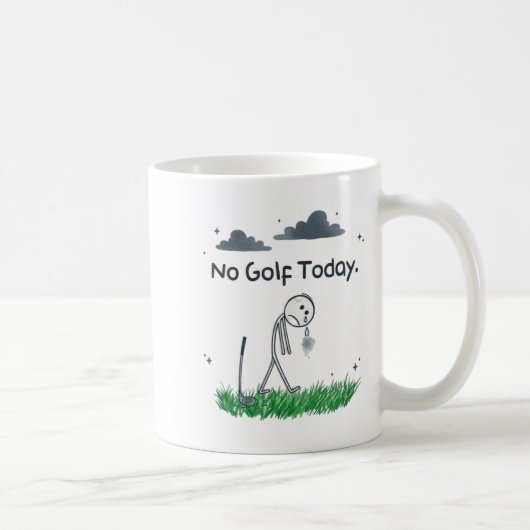 Funny No Golf Today Sad Stickman Golfer Golfers Me Koffiemok (Rechts)