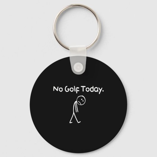 Funny No Golf Today Sad Stickman Golfer Golfers Me Sleutelhanger (Voorkant)