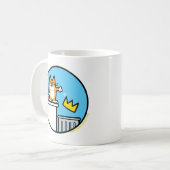 Funny No Kings Cat Cartoon Mugs Koffiemok (Voorkant links)