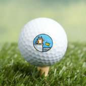 Funny No Kings Cat Cartoon on Golf Balls Golfballen (Insitu Shirt)