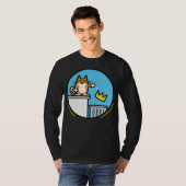Funny No Kings Cat Cartoon on long sleeve shirt  (Voorkant volledig)