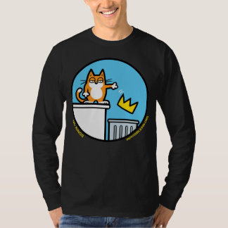 Funny No Kings Cat Cartoon on long sleeve shirt 