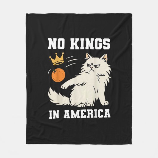 Funny No Kings in America Retro Classic Style Fleece Deken (Voorkant)