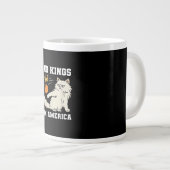 Funny No Kings in America Retro Classic Style Grote Koffiekop (Voorkant rechts)