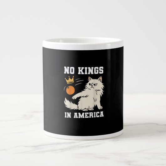 Funny No Kings in America Retro Classic Style Grote Koffiekop (Voorkant)