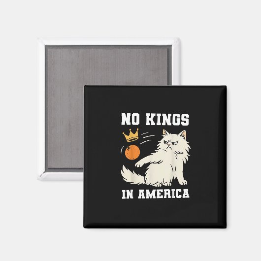 Funny No Kings in America Retro Classic Style Magneet (Voorkant / Achterkant)